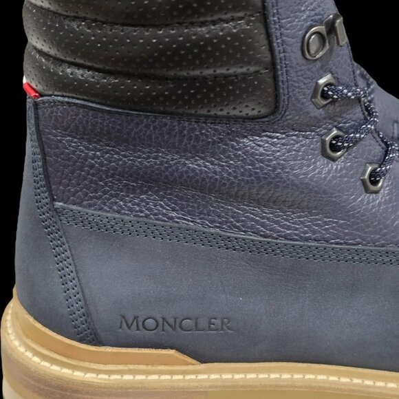 $875- Moncler Peka Men's Navy Padded Collar Round Toe Lace Up Hiking Boots-44/11 - Picture 4 of 11